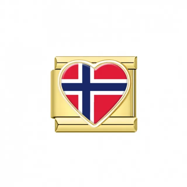 Firenze ledd - norsk flagg, gull