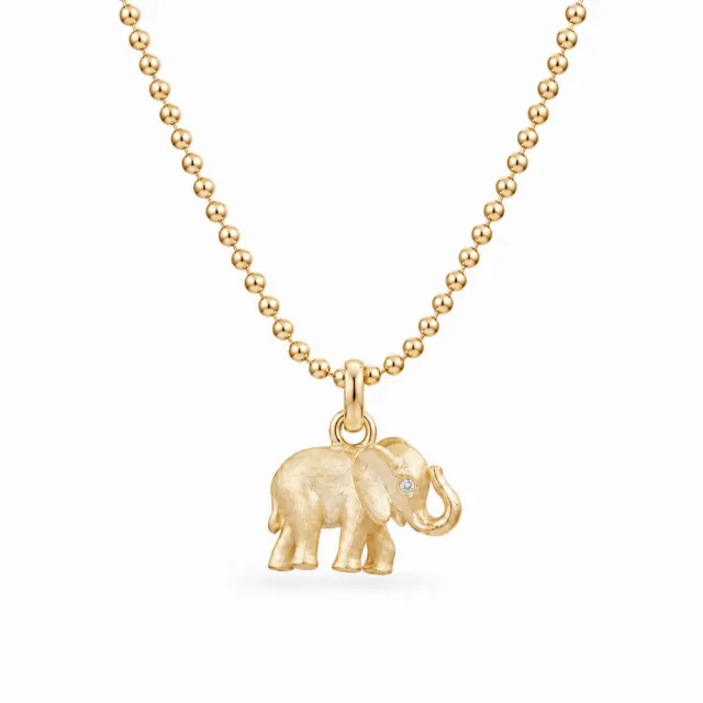 Elefant smykke - forgylt (liten)