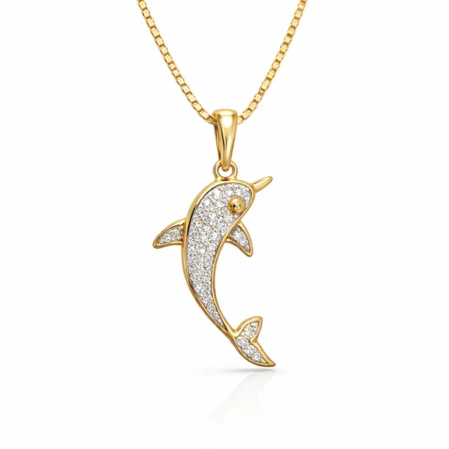 Delfin smykke, forgylt