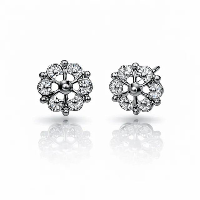 Ørepynt filigran studs, rhodinert
