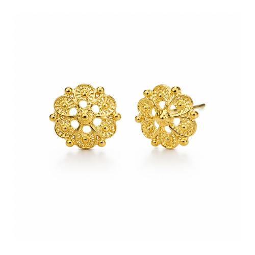 Ørepynt filigran studs, forgylt
